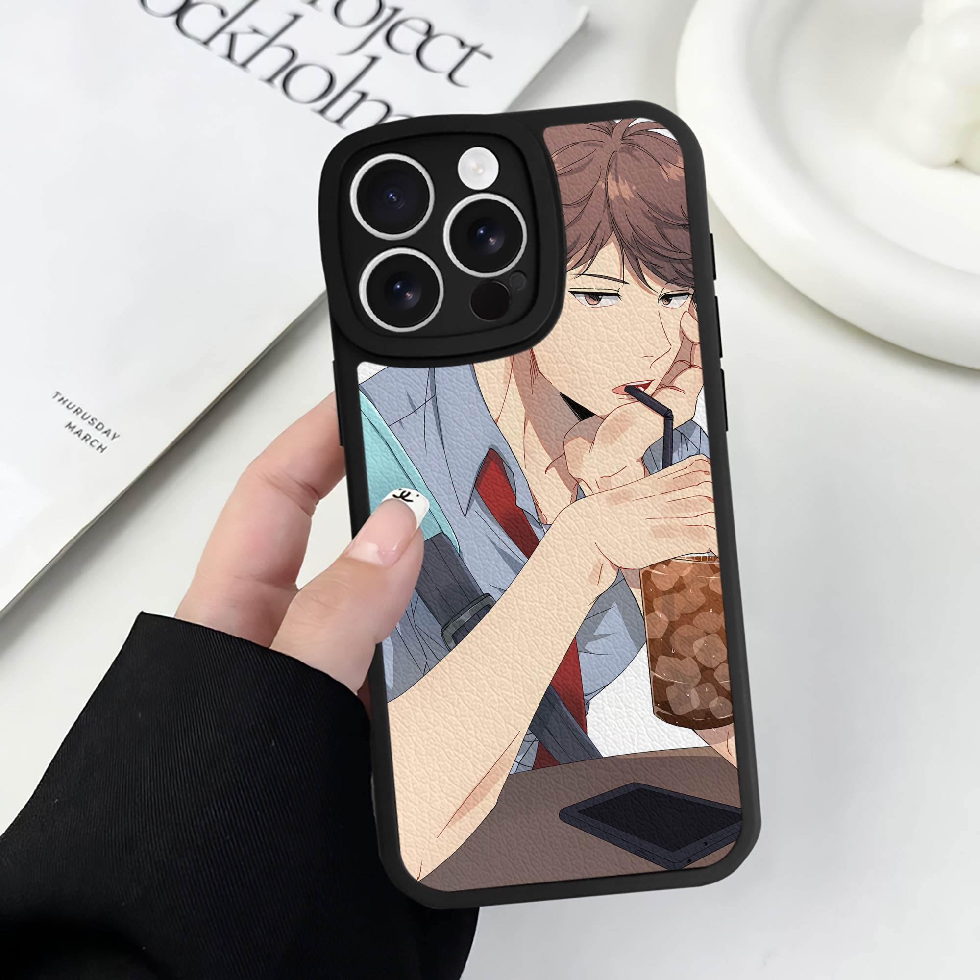 （画像用） ハイキュー!! Haikyu!! 【iPhone 16シリーズ対応】シリコンスマホケース（レザー調） 材質：シリコン